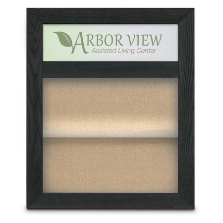 UNITED VISUAL PRODUCTS Outdoor Enclosed Combo Board, 42"x32", Bronze Frame/Wht Porc & Cinnabar UVCB4232ODBZ-WHTPORC-CINNABA